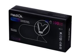 ერთჯერადი ხელთათმანები, ნიტრილ, პუდრის გარეშე, შავი, ზომა M VerdeVita