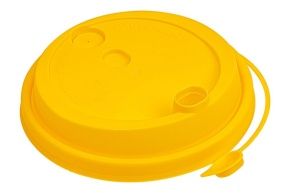 თავსახური, d-90, ყვითელი, მქრქალი, სარქველით და სასმელი ნახვრეტით