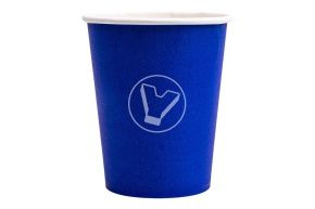 ჭიქა 250 მლ, ქაღალდის ცხელი სასმელისთვის, ლურჯი