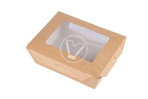 ლანჩ-ბოქსი DuoBox მუყაო, 600 მლ, 130/150*95/115*50 მმ, კრაფტი, თავსახურით