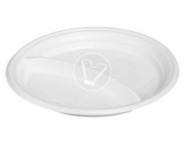 თეფში 2-განყოფილებიანი, d-205, თეთრი (PS, სტიროპლასტი)