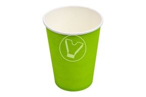 ჭიქა ქაღალდის, 350 მლ, მწვანე, ცხელი სასმელებისთვის