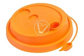 თავსახური, d-80, ნარინჯისფერი, მქრქალი, სარქველით და სასმელი ნახვრეტით