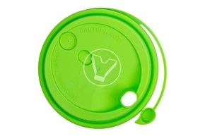 თავსახური d-90 საქრქველით, სალათისფერი მქრთალი სასმელი ნახვრეტით, PP სიახლე