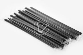 საწრუპი მილები სწორი, შავი, ინდ. შეფუთვაში d - 8 მმ, - 23 სმ