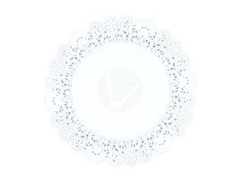 28 სმ, თეთრი წრე, DECO, ხელსახოცი აჟურული კიდით, 250 ც./შეფუთვა.