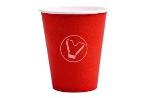 ქაღალდის ჭიქა ცხელი სასმელებისთვის 165 მლ, წითელი