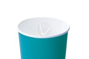 ჭიქა ქაღალდის, 400 მლ, ფირუზისფერი, ცხელი სასმელებისთვის (ლიგა პაკი)