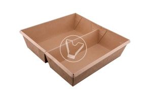 სალათის თასი "OneClick", 1200 მლ, 2-განყოფილებიანი, კრაფტი