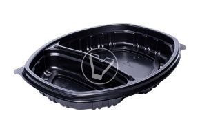 ლანჩ-ბოქსის ძირი СпК-257, 2-განყოფილებიანი, შავი