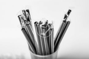 საწრუპი მილები სწორი, შავი, ინდ. შეფუთვაში d - 8 მმ, - 23 სმ