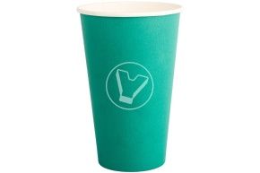 ჭიქა ქაღალდის, 400 მლ, ფირუზისფერი, ცხელი სასმელებისთვის (ლიგა პაკი)