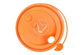 თავსახური, d-80, ნარინჯისფერი, მქრქალი, სარქველით და სასმელი ნახვრეტით