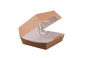 შეფუთვა Eco Burger XL, 112*112*112 მმ, კრაფტი (DOECO)