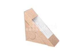 სენდვიჩების შეფუთვა Sandwich 60, 130*130*60 კრაფტი (DOECO)