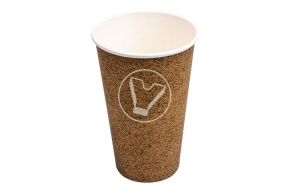 ჭიქა 400 მლ. ქაღალდის, ცხელი სასმელებისთვის, კრაფტი (ლიგა-პაკი)