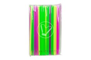 საწრუპი მილი ფერადი, კოვზით, 6*240 მმ.