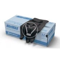 Перчатки ЧЕРНЫЕ нитриловые, смотровые, неопудренные (Linger), размер M