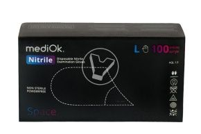 ერთჯერადი ხელთათმანები, ნიტრილ, პუდრის გარეშე, შავი, ზომა L VerdeVita