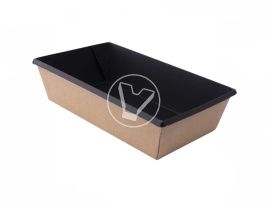 სალათის თასი "OneClick", 800 მლ, კრაფტი, შიგნიდან შავი