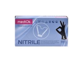 Перчатки ЧЕРНЫЕ нитриловые, смотровые, неопудренные (Linger), размер L