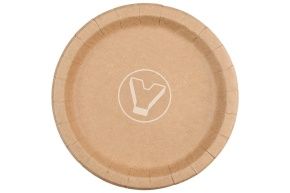 ქაღალდის თეფში, d-180 მმ, კრაფტი, ორმხრივი