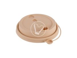 Lid with valve, kraft, matte, with drinking hole, d-90 mm