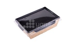 სალათის თასი Eco OpSalad 400 მლ თავსახურით, GEOBOX-400/BLACK 128/145*78\95*45