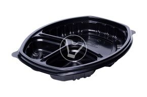 ლანჩ-ბოქსის ძირი СпК-257, 3-განყოფილებიანი, შავი