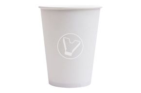 ჭიქა ქაღალდის, 350 მლ, თეთრი, ცხელი სასმელებისთვის