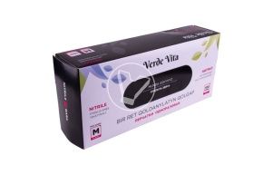 Перчатки ЧЕРНЫЕ нитриловые, смотровые, неопудренные (Linger), размер M