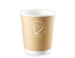 ჭიქა, ორფენიანი, 250 მლ (280 მლ პირამდე), d-80, კრაფტი