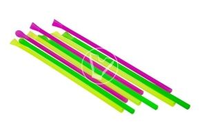 საწრუპი მილი ფერადი, კოვზით, 6*240 მმ.