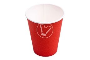 ქაღალდის ჭიქა ცხელი სასმელებისთვის 165 მლ, წითელი