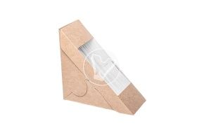 სენდვიჩების შეფუთვა Sandwich 60, 130*130*60 კრაფტი (DOECO)