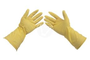 რეზინის ხელთათმანები, 50 გ, ზომა M, ყვითელი