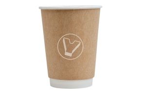 ქაღალდის ჭიქა, ორშრიანი , 350 მლ, d-90, შავი, ცხელი სასმელებისთვის