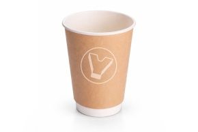 კრემისფერი ორშრიანი ჭიქა ცხელი სასმელებისთვის 350 მლ (VERDE VITA) 