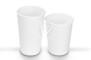 ქაღალდის ჭიქა, ორშრიანი , 350 მლ, d-90, თეთრი, ცხელი სასმელებისთვის (ბუმ, ვირიდო)