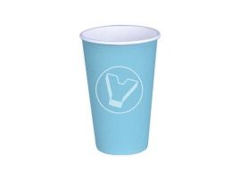 ჭიქა ქაღალდის, 400 მლ, ფირუზისფერი, ცხელი სასმელებისთვის (ლიგა პაკი)