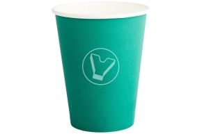 ჭიქა ქაღალდის, 350 მლ, ფირუზისფერი, ცხელი სასმელებისთვის