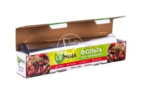 ფოლგა LAMINA 45 სმ ყუთში დანით / 1500 გრამი / 60 მ (18 მიკრონი)