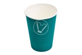 ჭიქა ქაღალდის, 350 მლ, ფირუზისფერი, ცხელი სასმელებისთვის