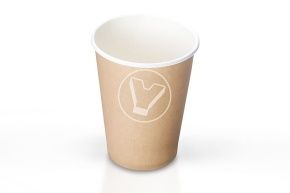 ჭიქა ქაღალდის, 350 მლ, კრაფტი, ცხელი სასმელებისთვის