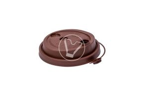 თავსახური d-80 სარქველით, ყავისფერი დასალევი ნახვრეტით, მქრქალი, PP