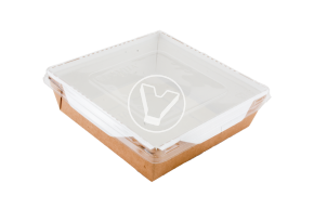 სალათის თასი "Eco OpSalad", 1000 მლ, 200/220*140/160*55 მმ, კრაფტი, თავსახურით