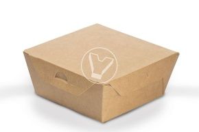 ლანჩი-ბოქსი CraftBox მუყაო, 400 მლ, 95/115*95/115*50 მმ, კრაფტი, თავსახურით