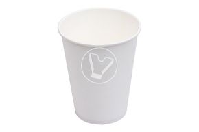 ჭიქა ქაღალდის, 350 მლ, თეთრი, ცხელი სასმელებისთვის