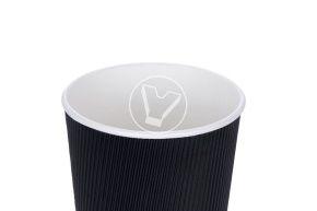 ჭიქა 350 მლ. ორშრიანი, გოფრირებული ცხელი სასმელისთვის, შავი