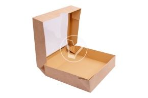 ლანჩ-ბოქსი, 1500 მლ, 200*200*40, კრაფტი, ასაწყობი